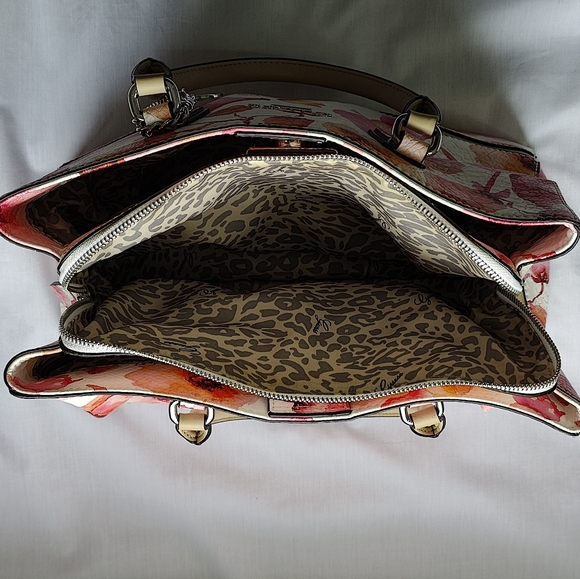 Guess Floral Faux Leather Handbag - Detachable Shoulder Strap - Picture 8 of 9